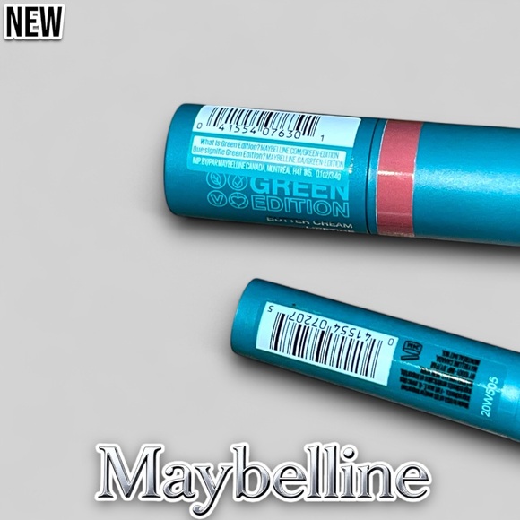 New Maybelline 2 pack Green Edition Butter Cream 011 Glacier and Blamy Lip Blus - Picture 5 of 5